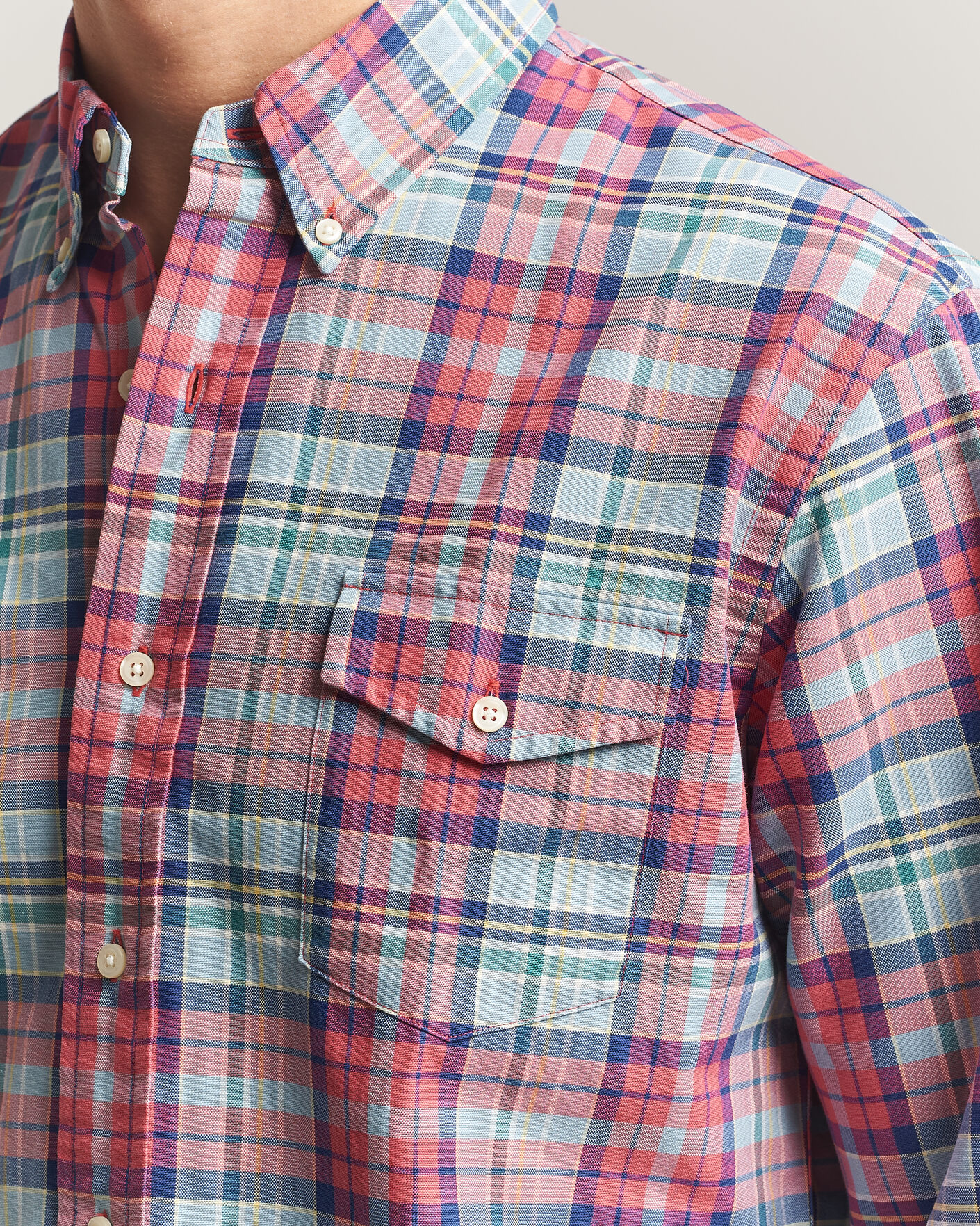 Homme | Chemises | Polo Ralph Lauren | Classic Fit Checked Oxford Sport Shirt Red Dusty Blue