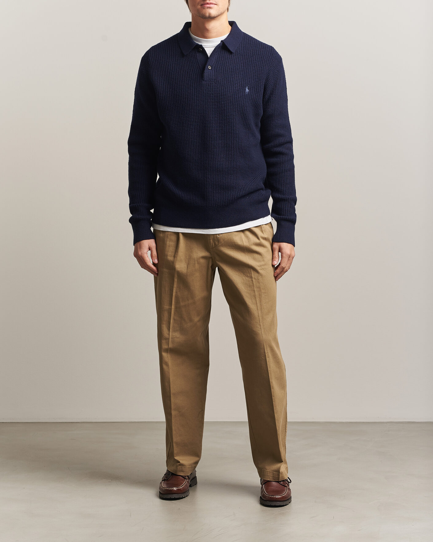 Homme | Pulls Et Tricots | Polo Ralph Lauren | Wool/Cotton Knitted Polo Hunter Navy