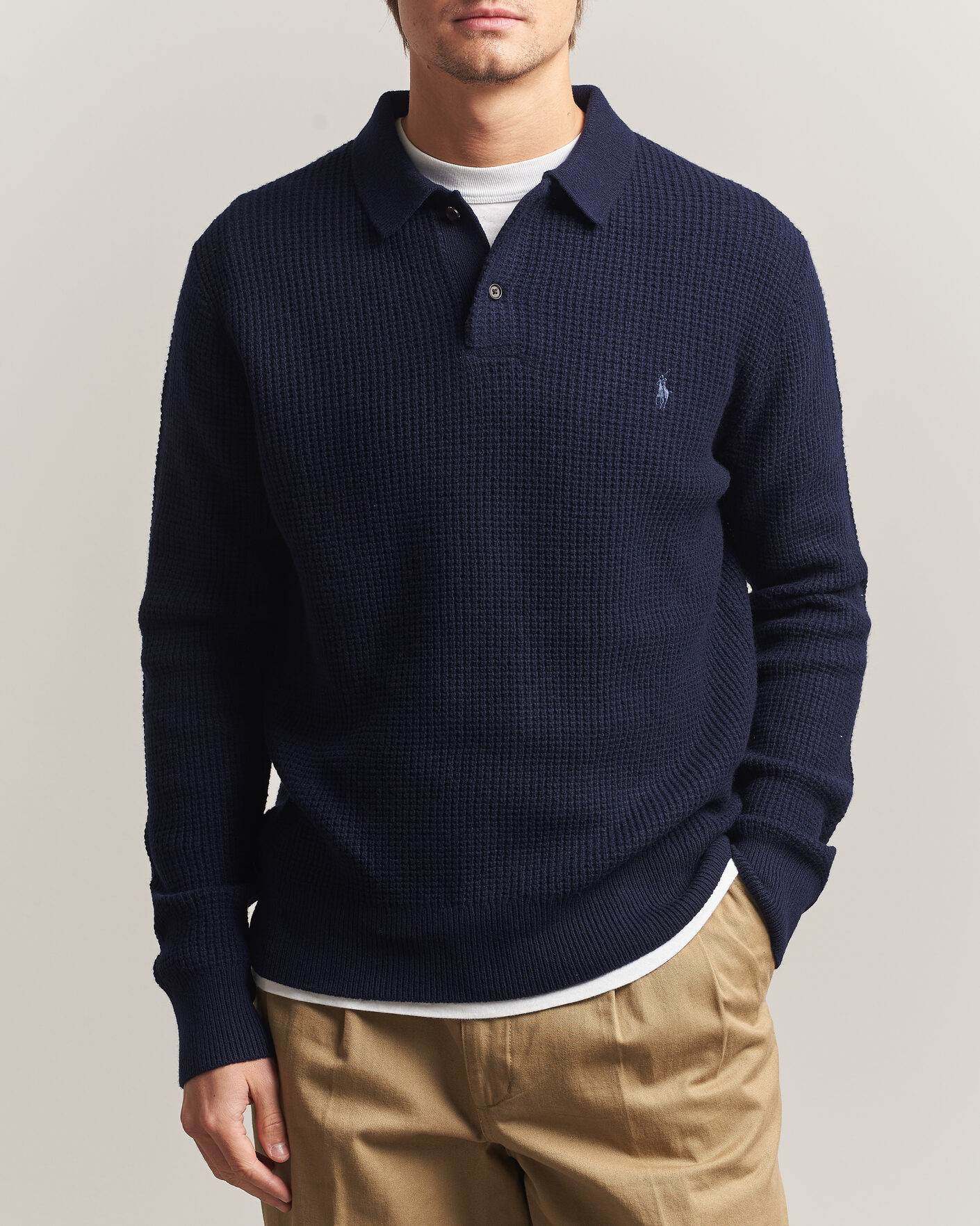 Homme | Pulls Et Tricots | Polo Ralph Lauren | Wool/Cotton Knitted Polo Hunter Navy