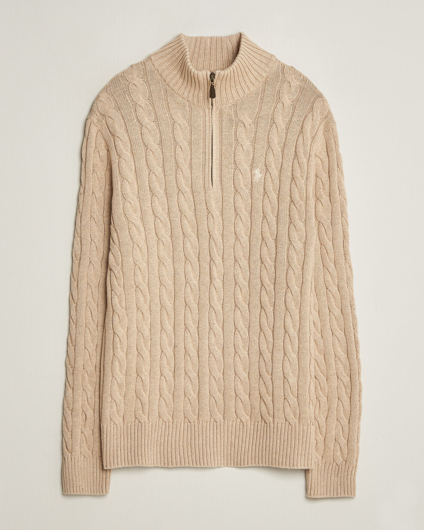 Homme | Pulls Et Tricots | Polo Ralph Lauren | Cotton Cable Half Zip Brown Heather