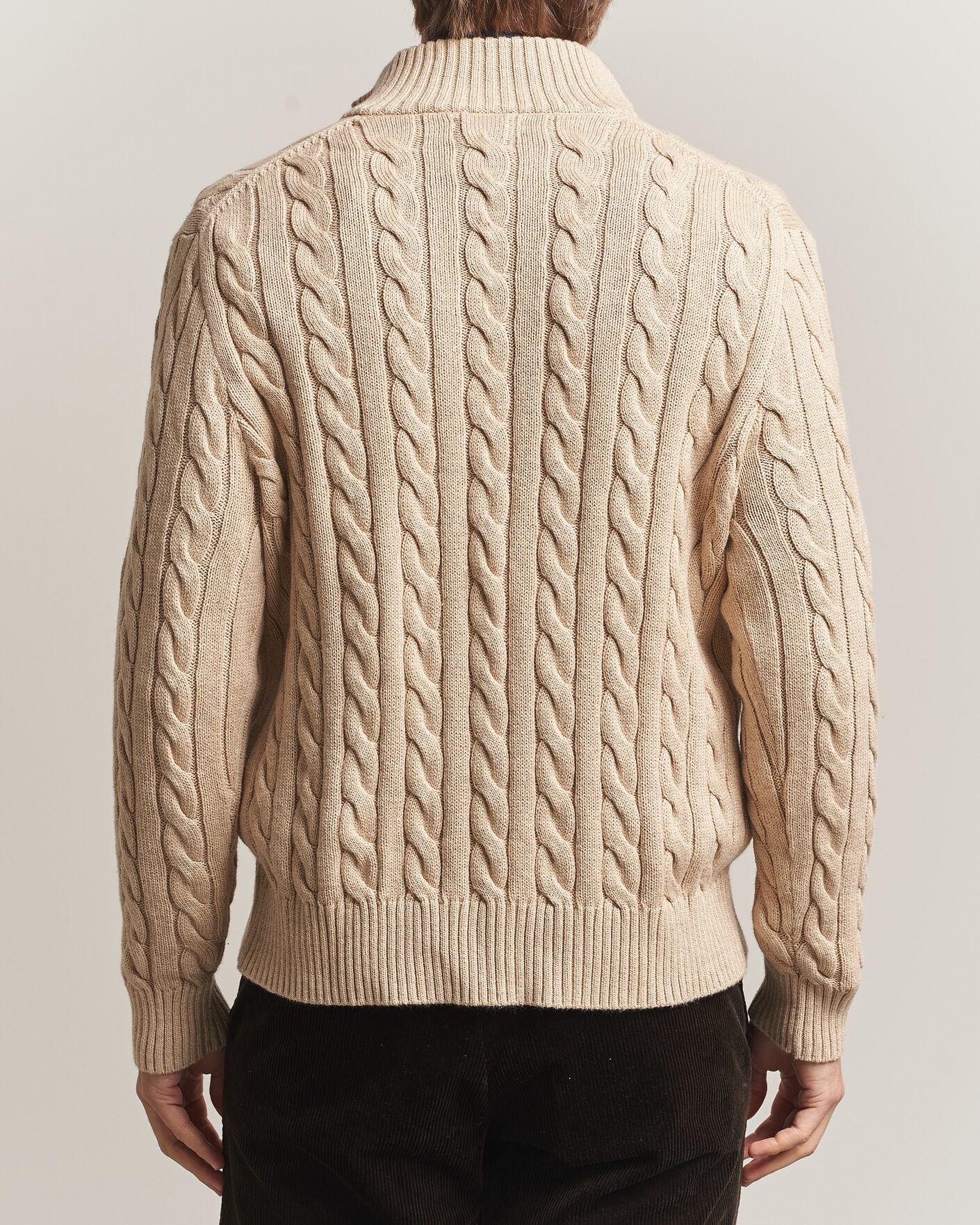 Homme | Pulls Et Tricots | Polo Ralph Lauren | Cotton Cable Half Zip Brown Heather