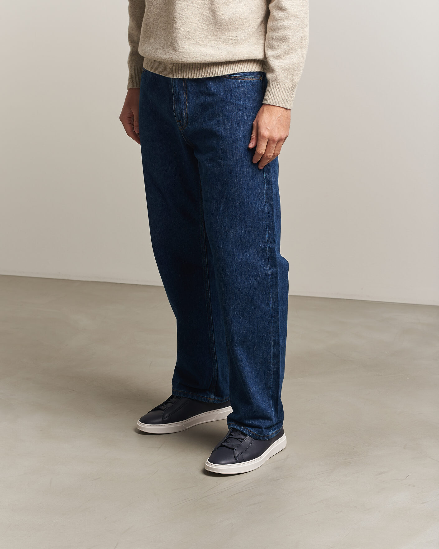 Homme | Baskets | BOSS BLACK | Kieran Leather Sneaker Dark Blue