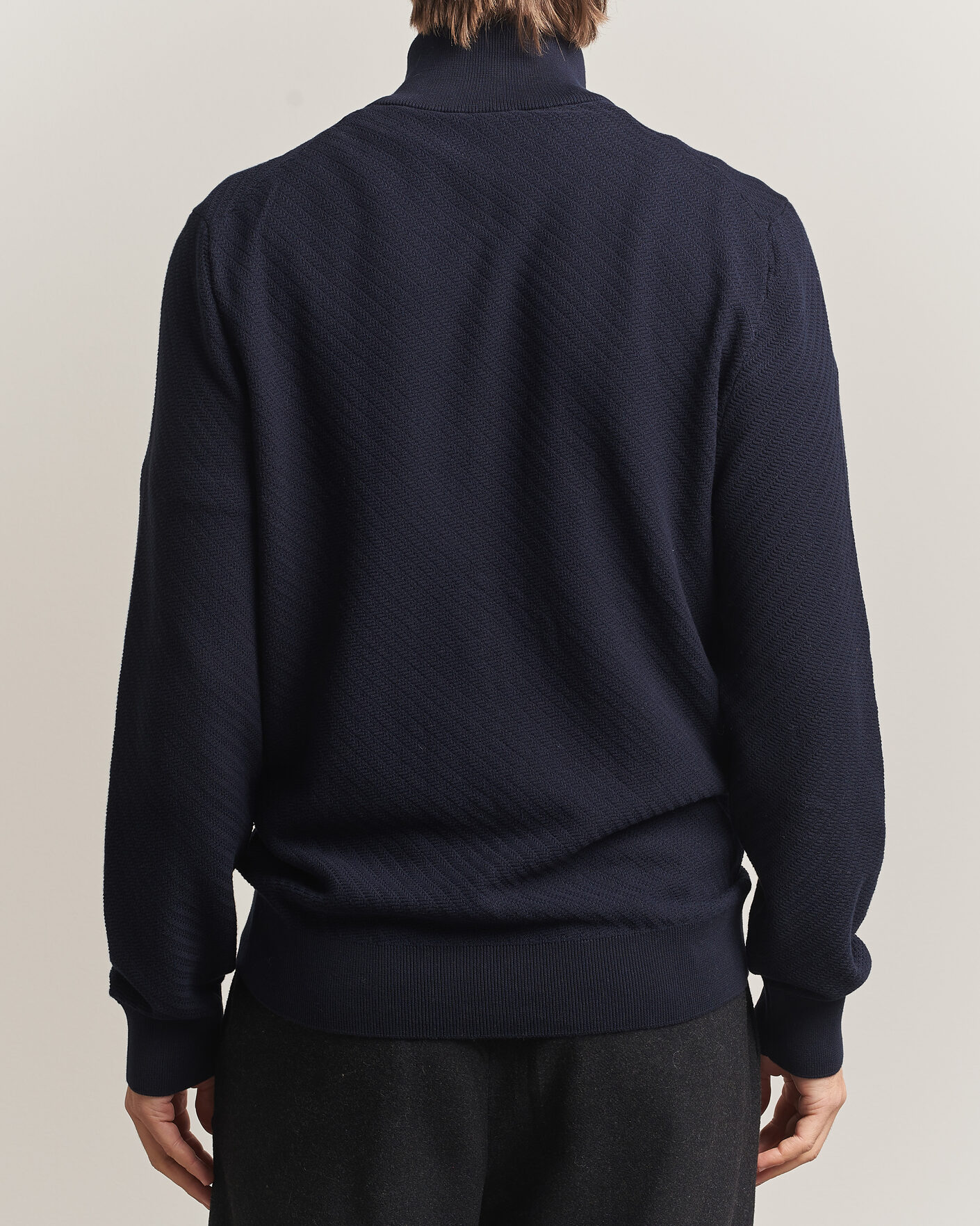 Homme | Pulls Et Tricots | BOSS BLACK | Loretti Cotton Knitted Full Zip Dark Blue