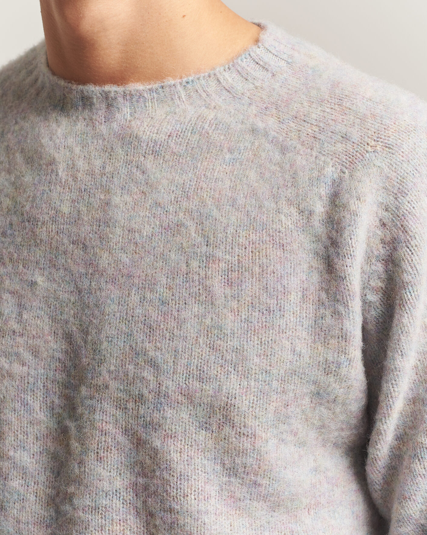Homme | Pulls Et Tricots | Harley Of Scotland | Brushed Supersoft Lambswool Crewneck Aurora