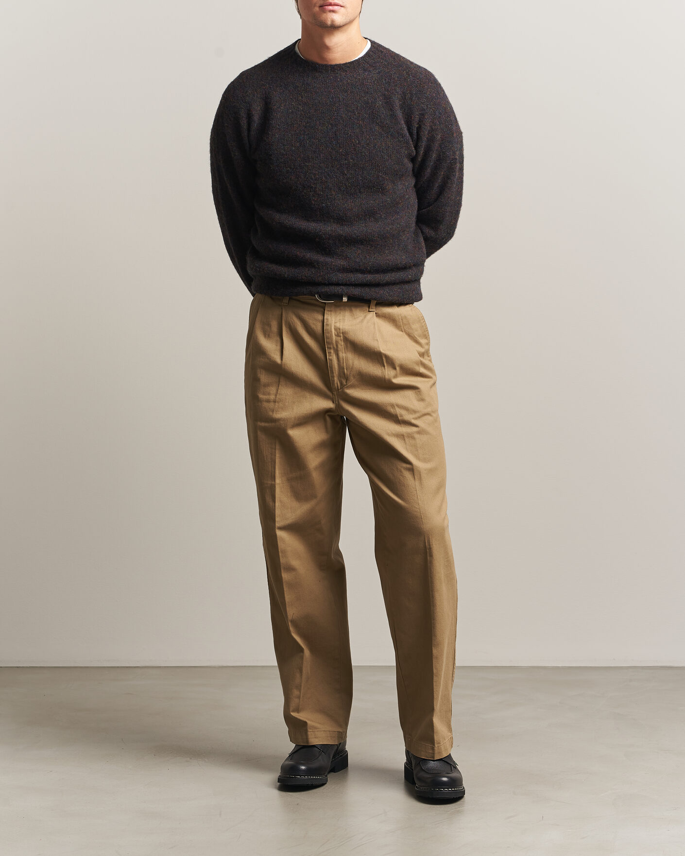 Homme | Pulls Et Tricots | Harley Of Scotland | Brushed Supersoft Lambswool Crewneck Volcano