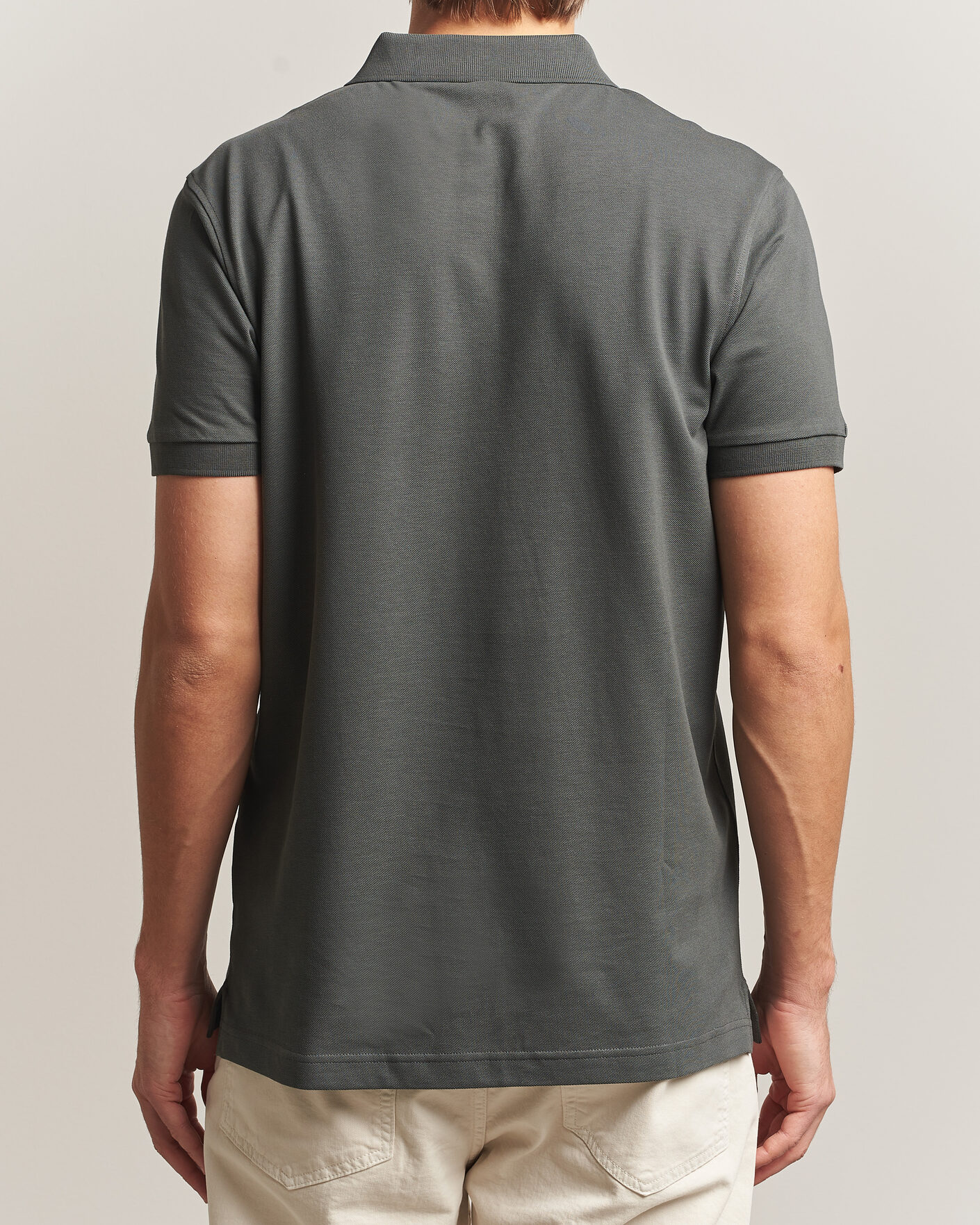 Homme | Polos | Sunspel | Short Sleeve Pique Polo Slate Green