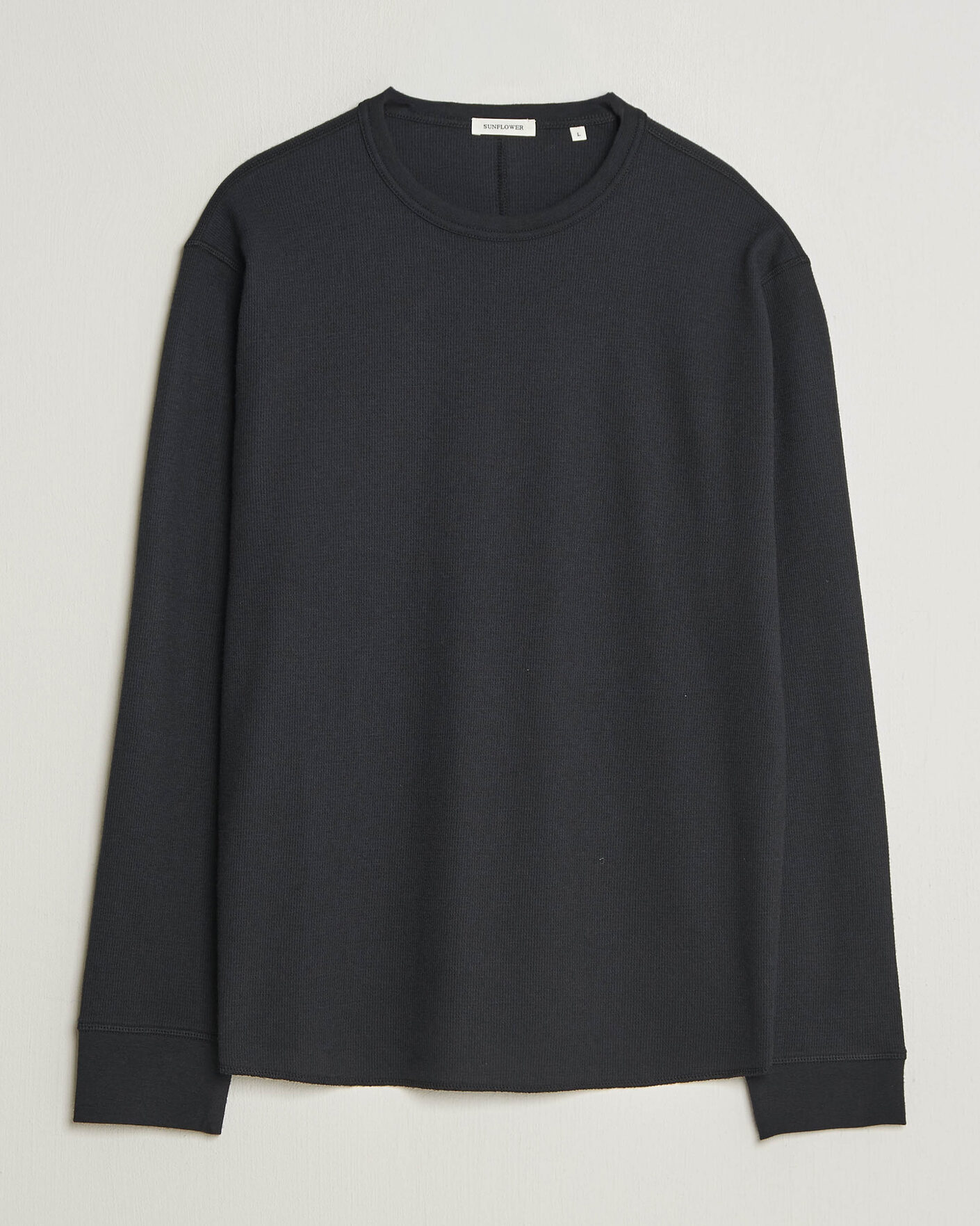 Homme | T-shirts | Sunflower | Wool Waffle Long Sleeve T-Shirt Black