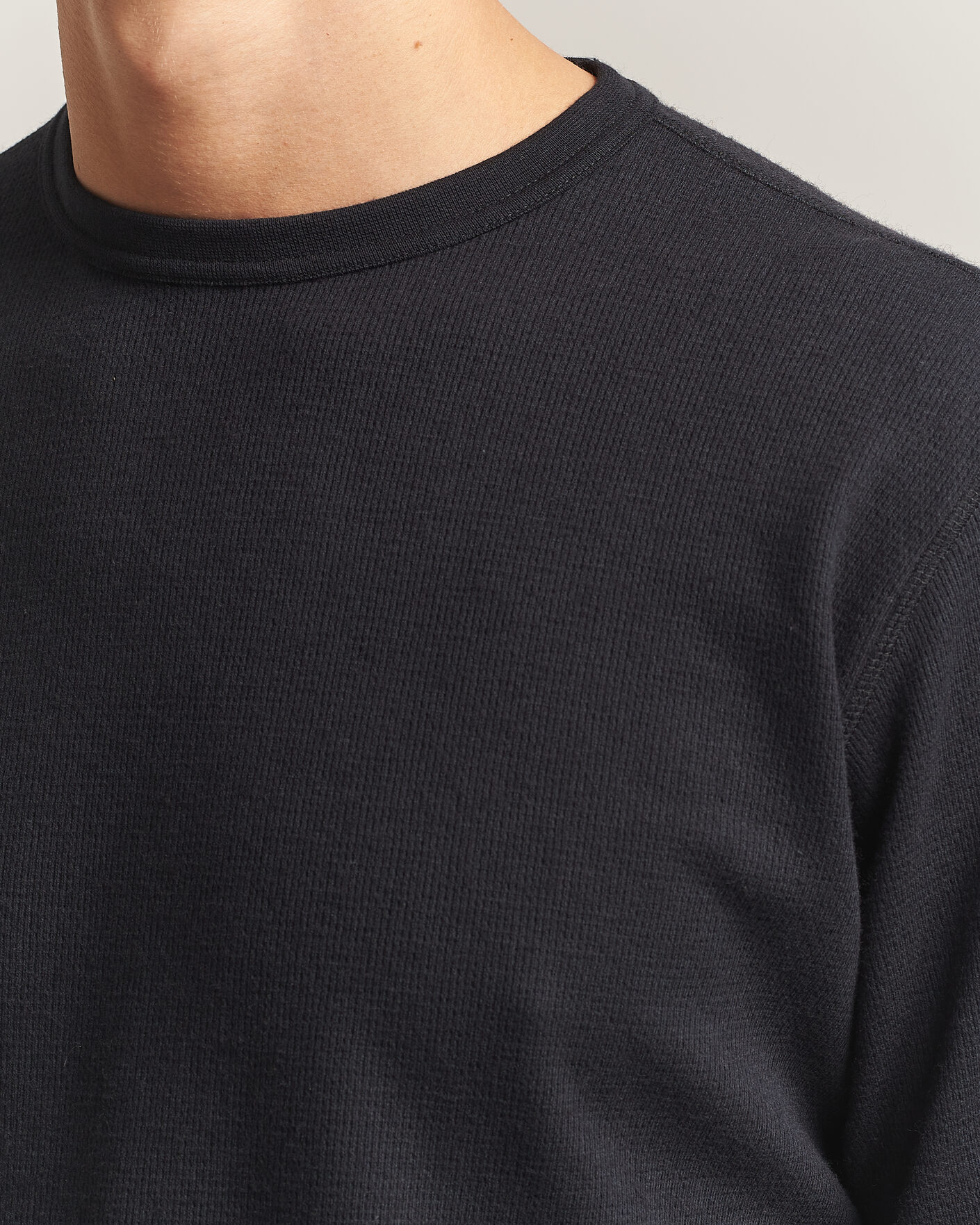 Homme | T-shirts | Sunflower | Wool Waffle Long Sleeve T-Shirt Black