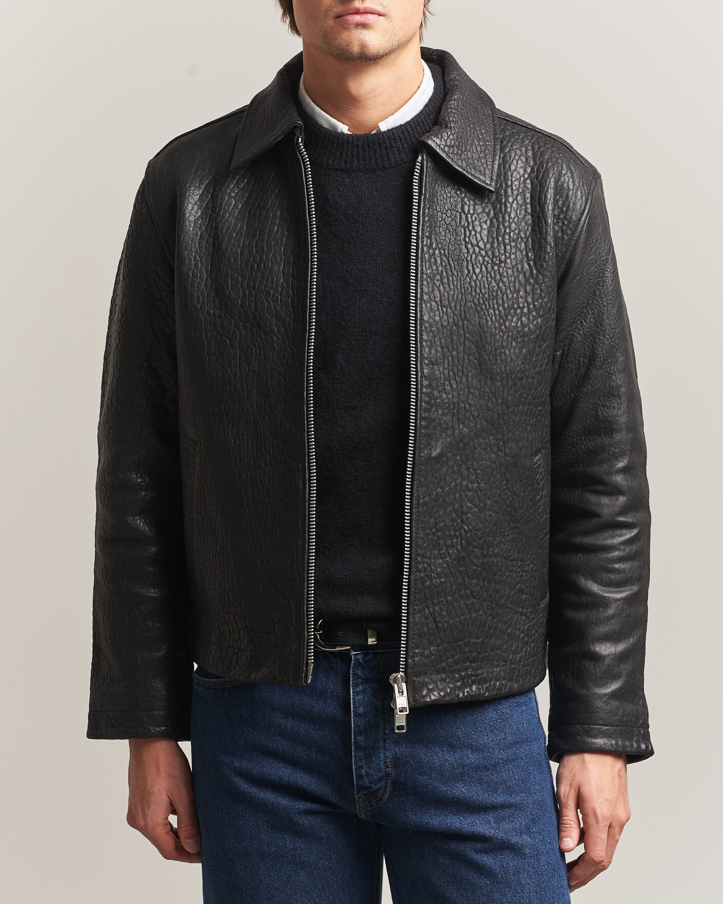 Homme | Manteaux Et Vestes | Sunflower | Short Leather Jacket Black