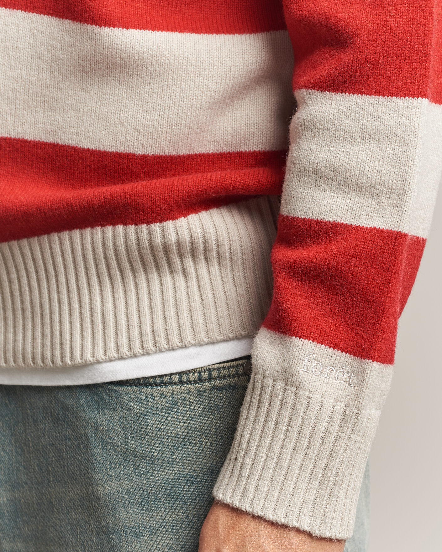 Homme | Pulls Et Tricots | Forét | Frost Stripe Knit Polo Red