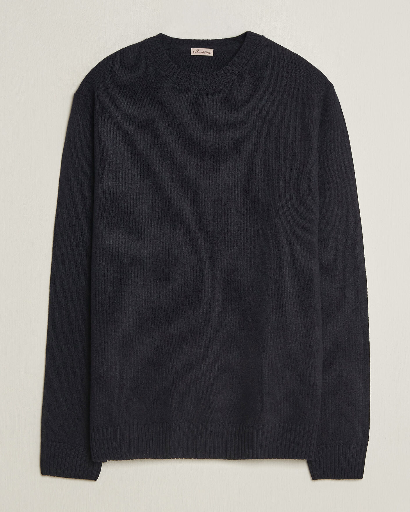 Homme | Pulls Et Tricots | Stenströms | Knitted Lambswool Crew Neck Dark Navy