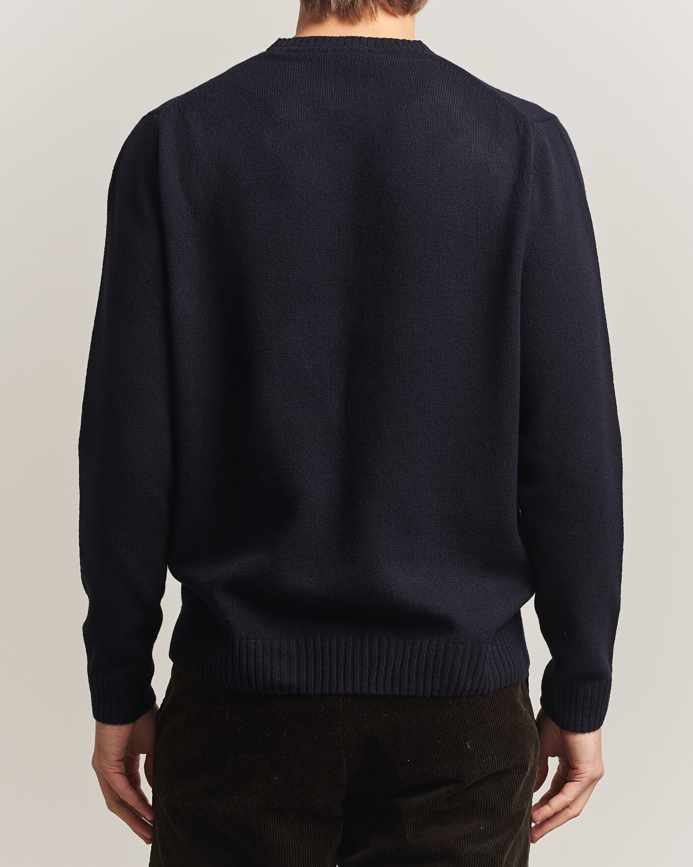 Homme | Pulls Et Tricots | Stenströms | Knitted Lambswool Crew Neck Dark Navy