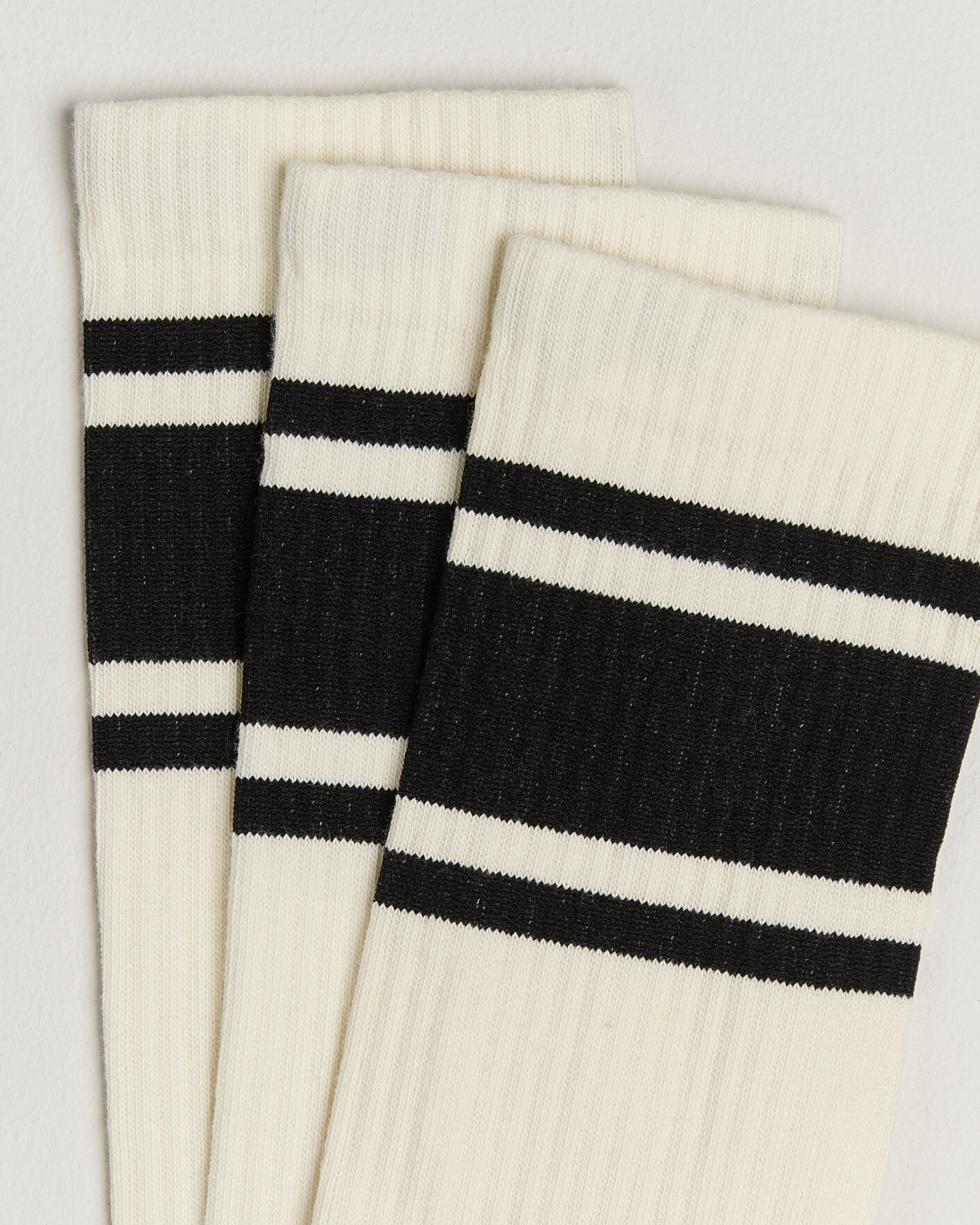 Homme | Sous-Vêtements Et Chaussettes | Sweyd | 3-Pack Triple Stripe Cotton Socks White/Black