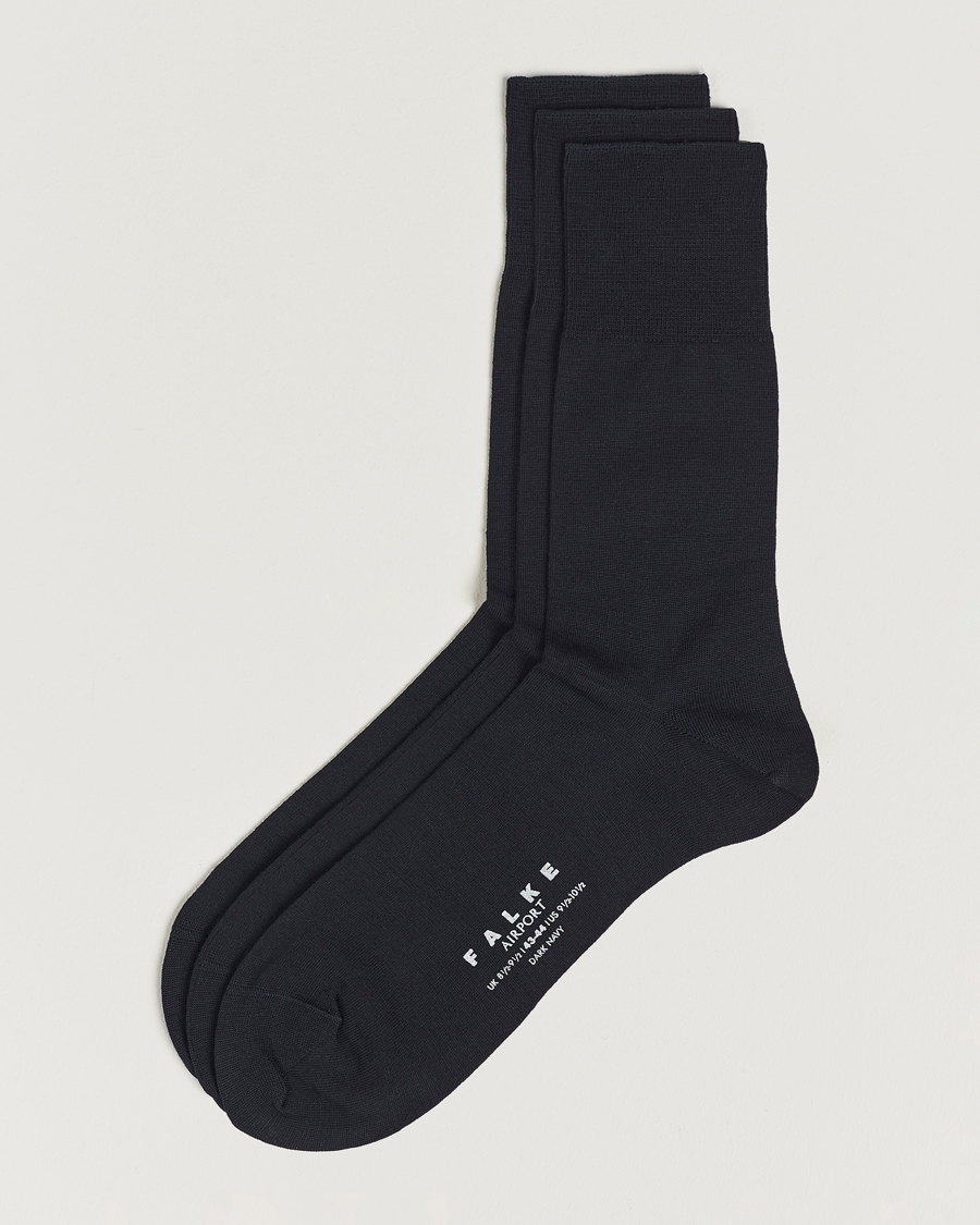 Homme | Sous-Vêtements Et Chaussettes | Falke | 3-Pack Airport Socks Dark Navy