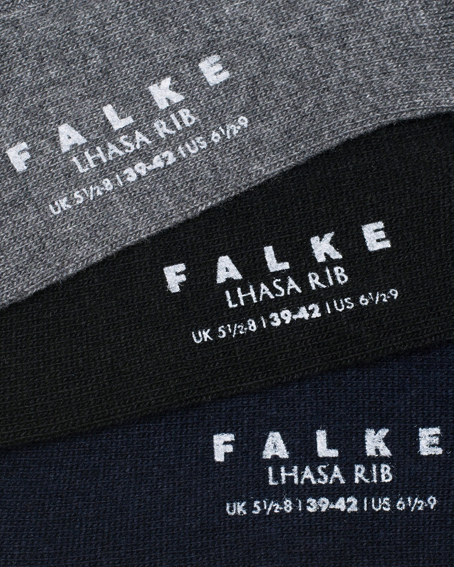 Homme | Sous-Vêtements Et Chaussettes | Falke | 3-Pack Lhasa Cashmere Socks Black/Dark Navy/Light Grey