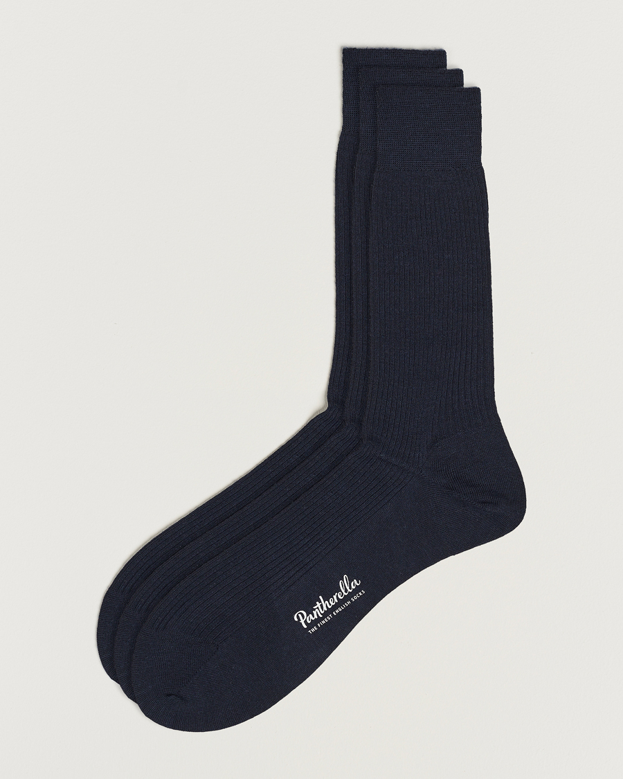 Homme | Sous-Vêtements Et Chaussettes | Pantherella | 3-Pack Naish Merino/Nylon Sock Navy