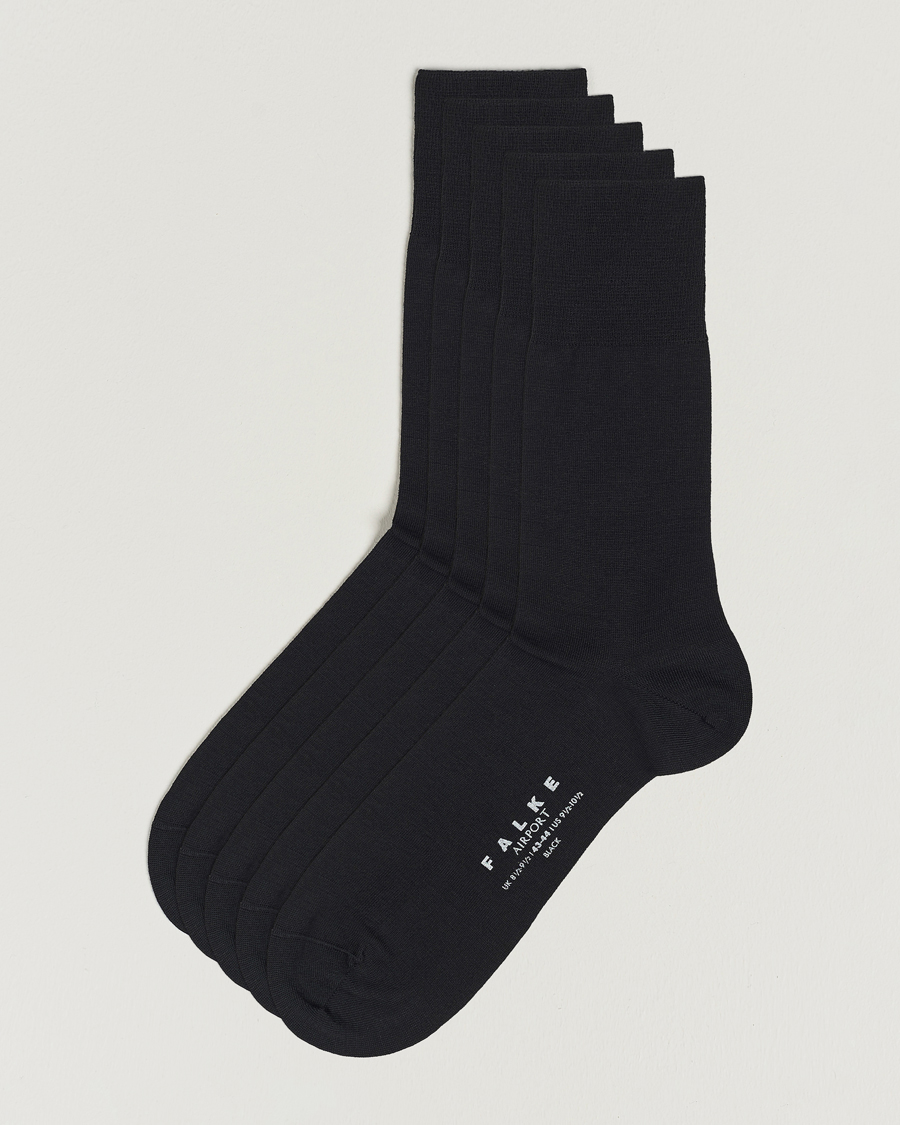Homme | Sous-Vêtements Et Chaussettes | Falke | 5-Pack Airport Socks Black