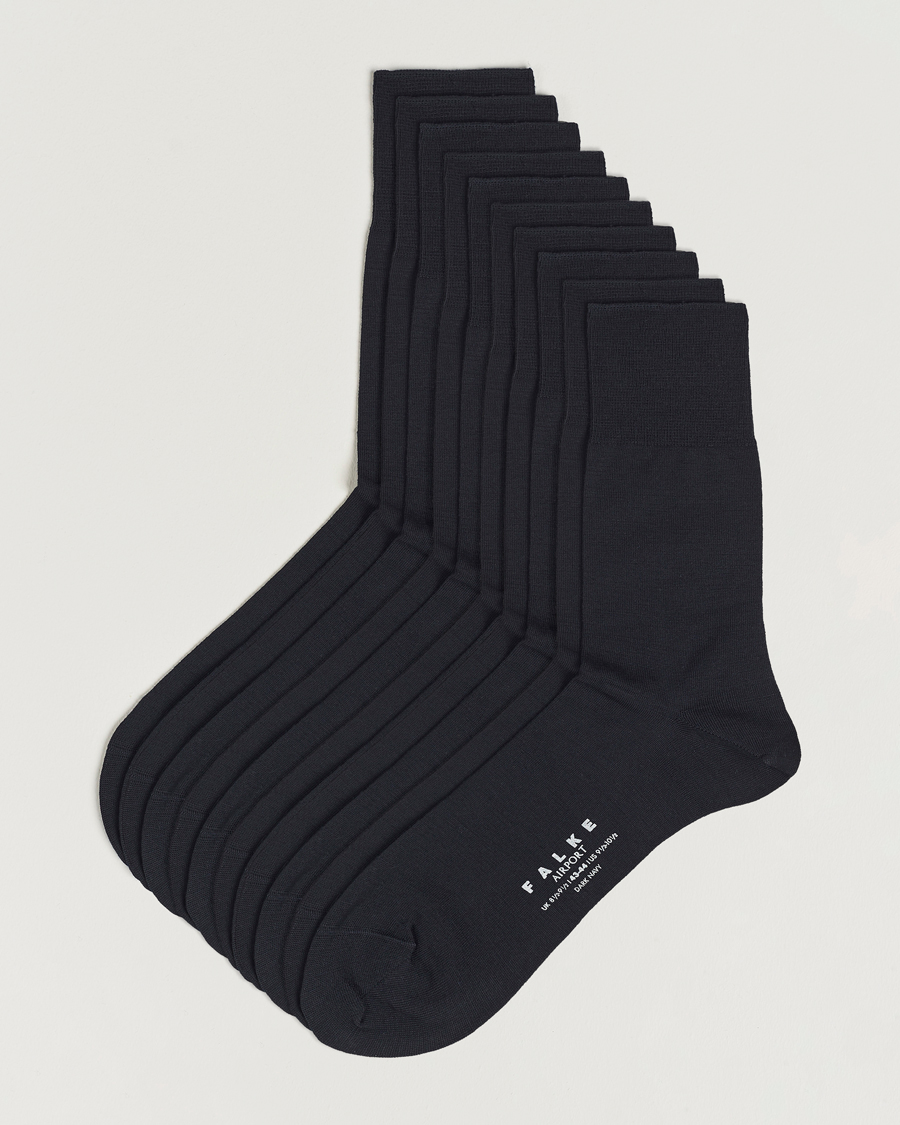 Homme | Sous-Vêtements Et Chaussettes | Falke | 10-Pack Airport Socks Dark Navy