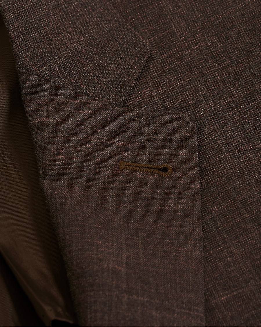 Homme | Costumes | Canali | Wool/Linen Patch Pocket Suit Dark Brown