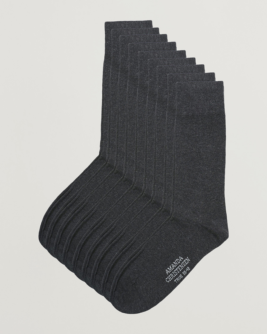 Homme | Sous-Vêtements Et Chaussettes | Amanda Christensen | 9-Pack True Cotton Socks Antrachite Melange