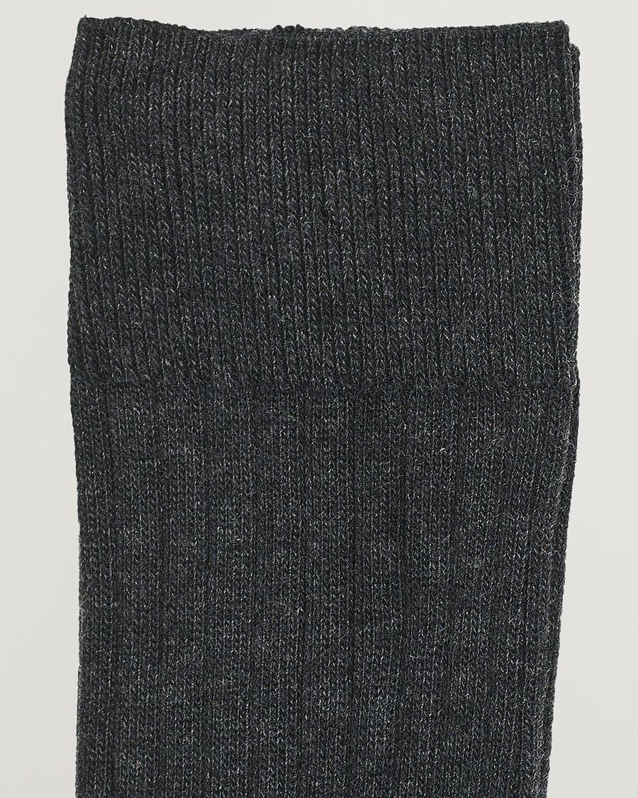 Homme |  | Amanda Christensen | 6-Pack True Cotton Ribbed Socks Antracite Melange