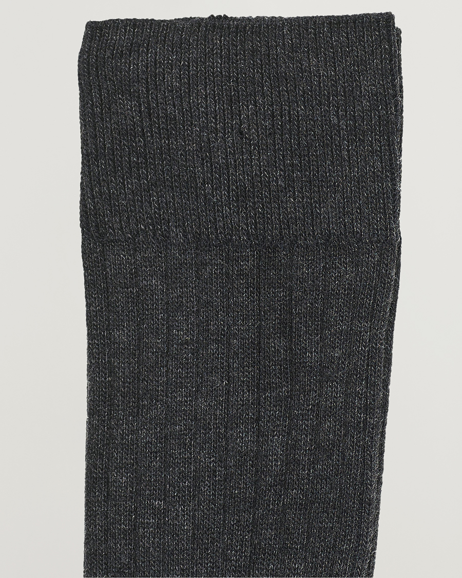 Homme | Sous-Vêtements Et Chaussettes | Amanda Christensen | 9-Pack True Cotton Ribbed Socks Antracite Melange