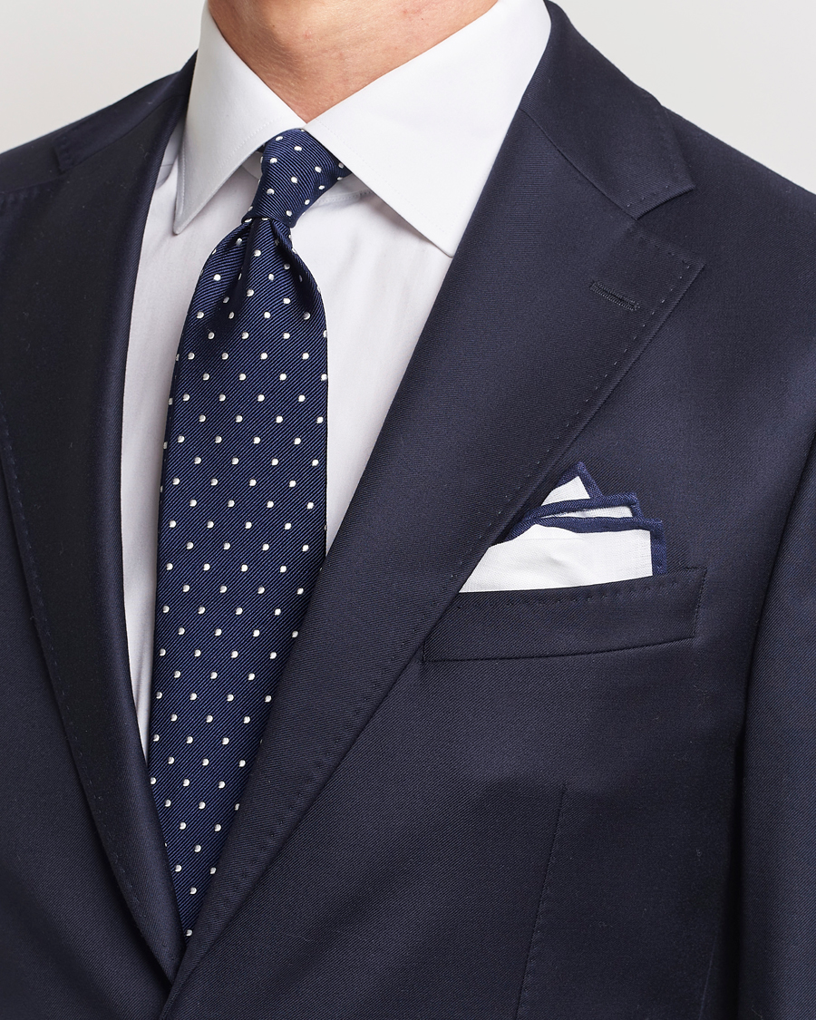 Homme | Cravates | Amanda Christensen | Set Tie & Pocket Square Navy/White