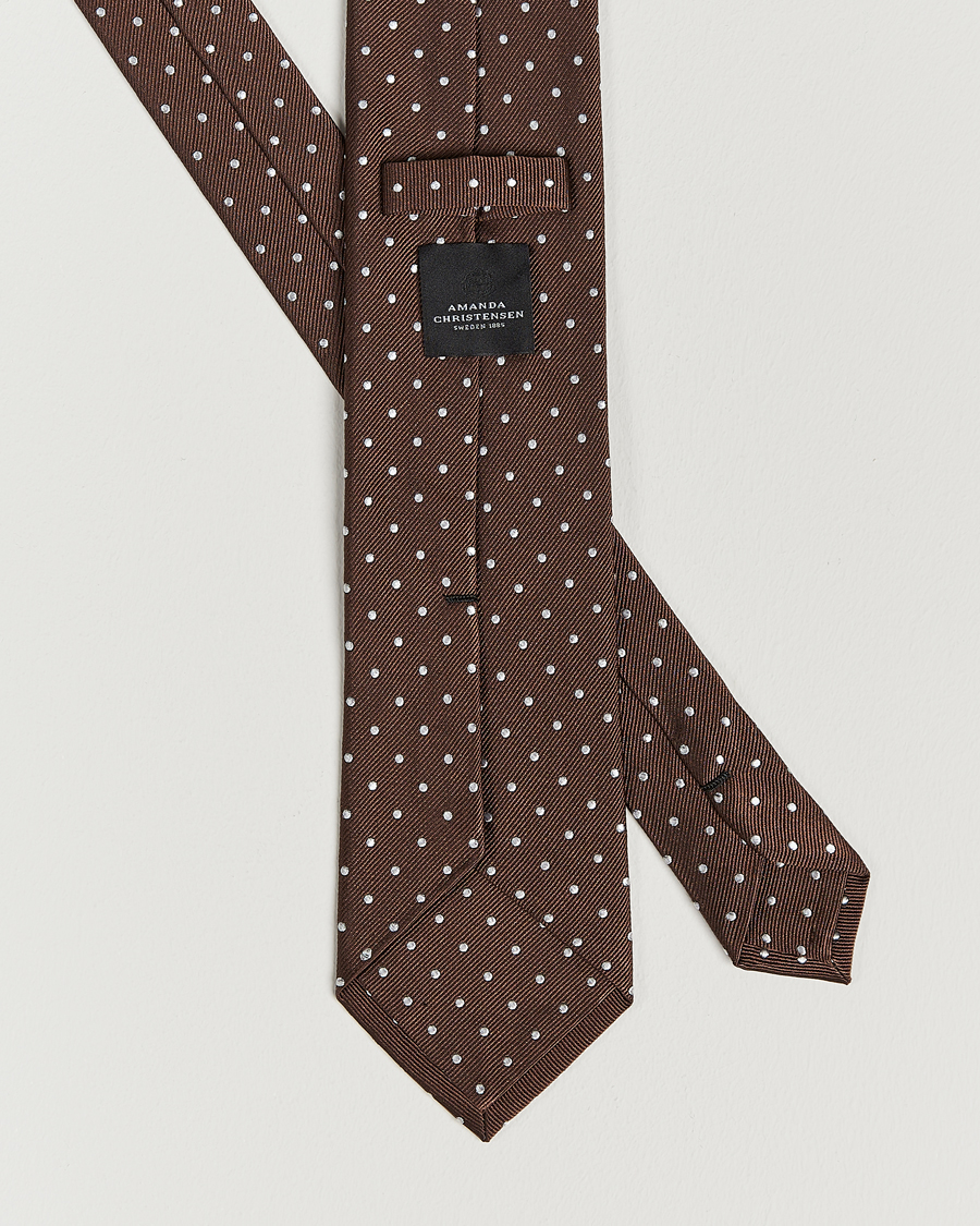 Homme | Cravates | Amanda Christensen | Set Tie & Pocket Square Brown/White