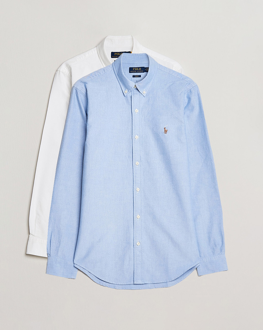 Homme | Chemises | Polo Ralph Lauren | 2-Pack Slim Fit Shirt Oxford White/Blue