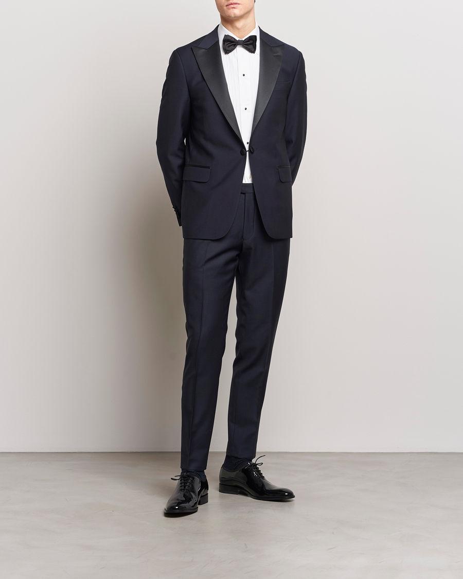 Homme | Smoking | Oscar Jacobson | Frampton Wool Tuxedo Suit Navy