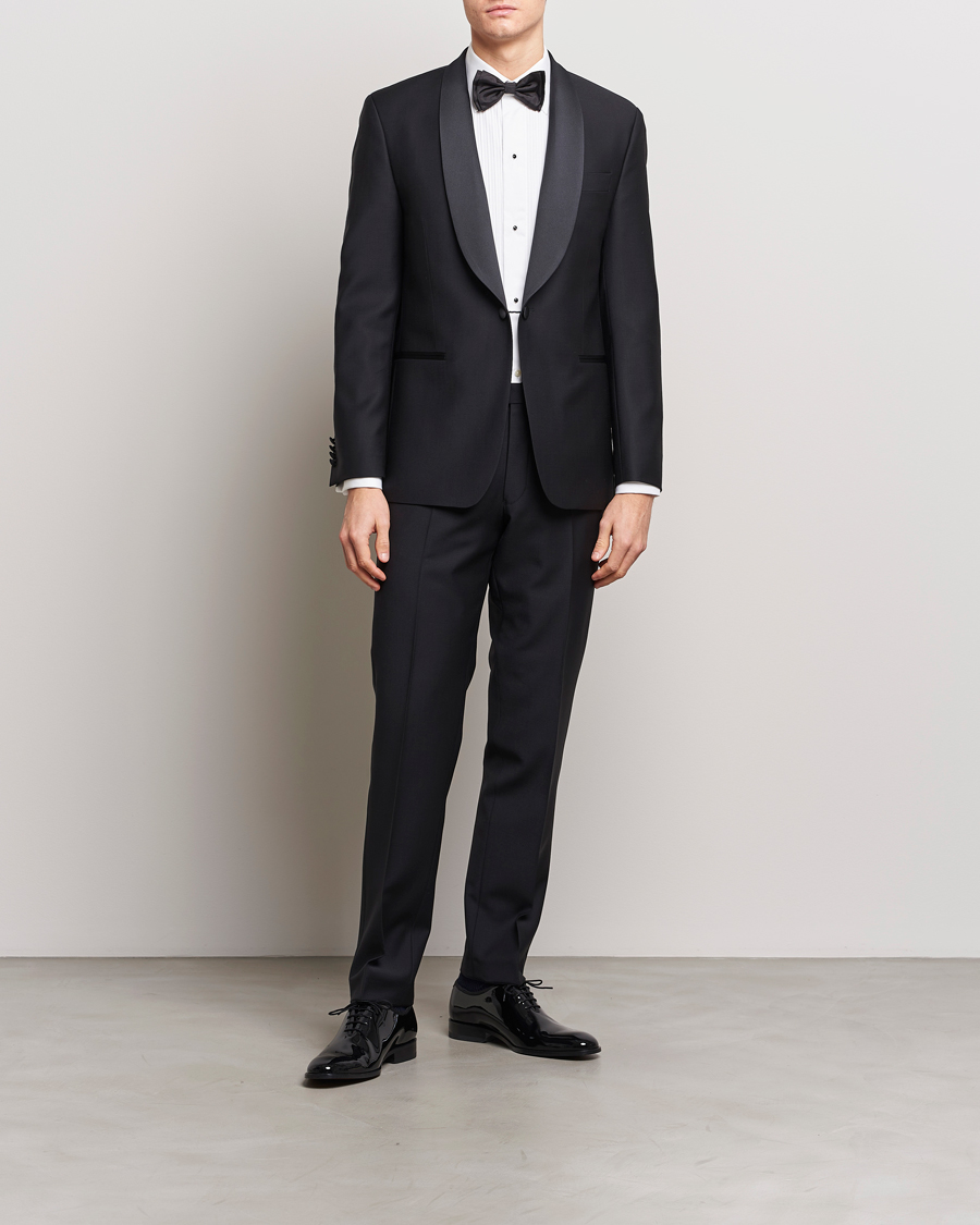 Homme | Smoking | Oscar Jacobson | Figaro/Denz Wool Tuxedo Suit Black
