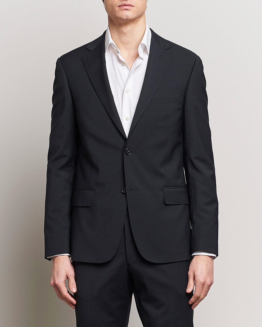 Homme | Business & Beyond | Oscar Jacobson | Edmund Wool Stretch Suit Black