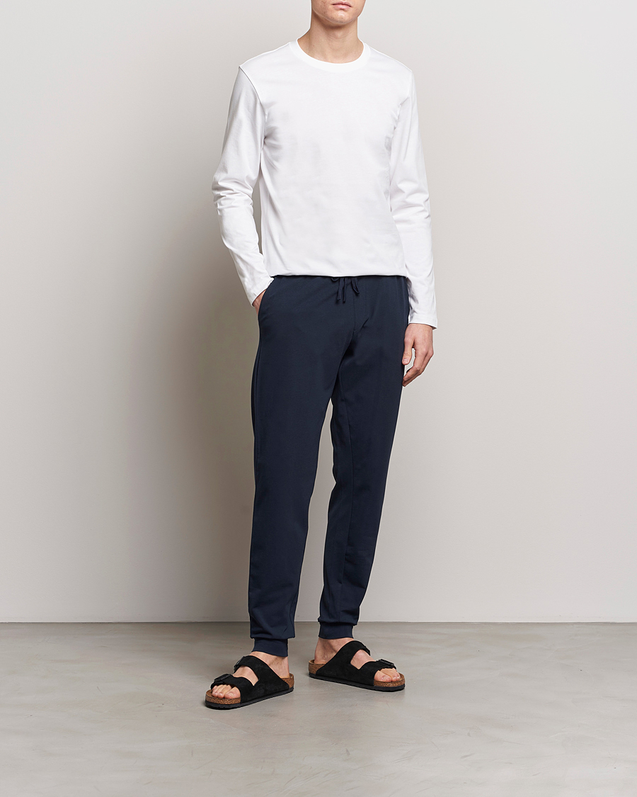 Homme | T-shirts | Bread & Boxers | 2-pack Long Sleeve T-Shirts White/Black