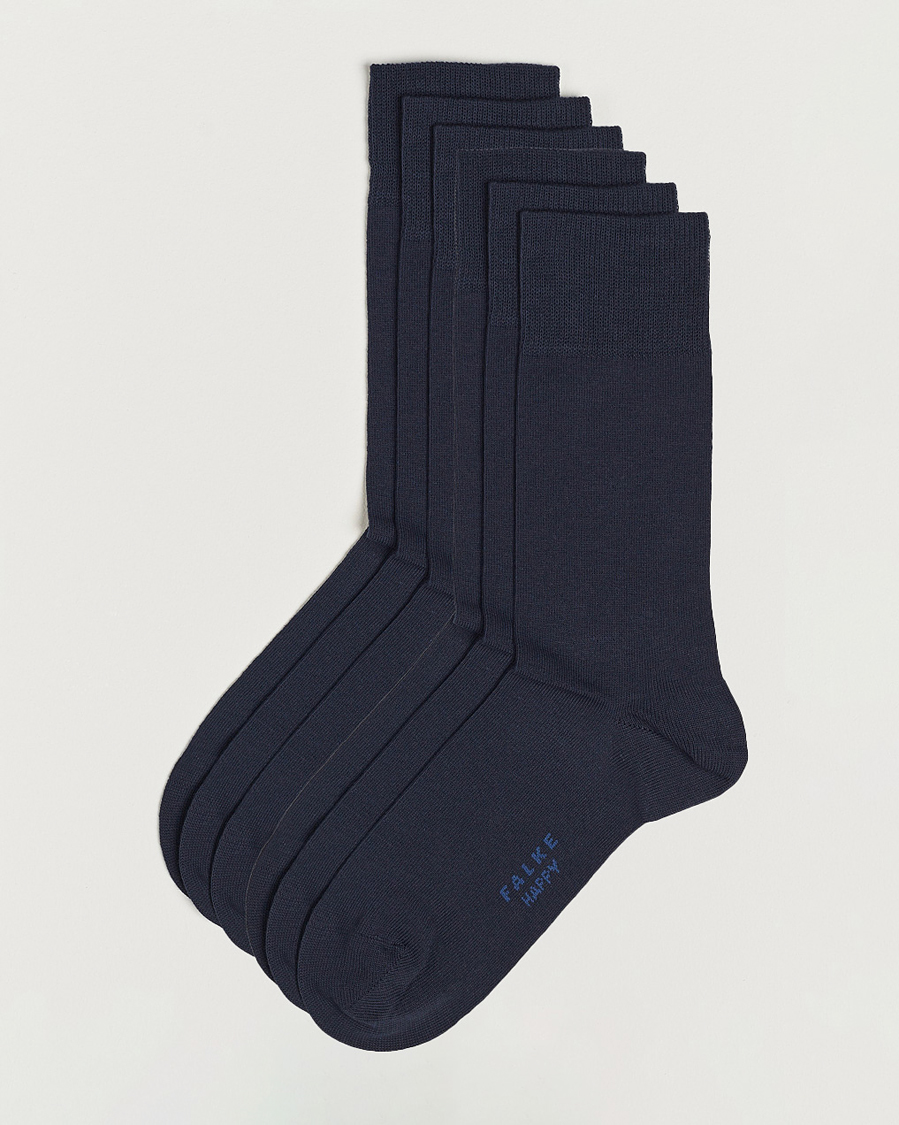 Homme | Sous-Vêtements Et Chaussettes | Falke | 6-pack Happy Cotton Socks Navy