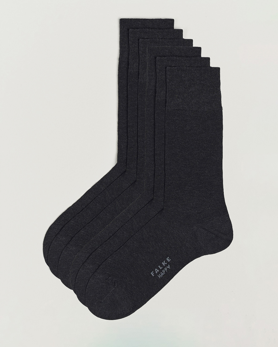 Homme | Sous-Vêtements Et Chaussettes | Falke | 6-pack Happy Cotton Socks Anthracite Melange