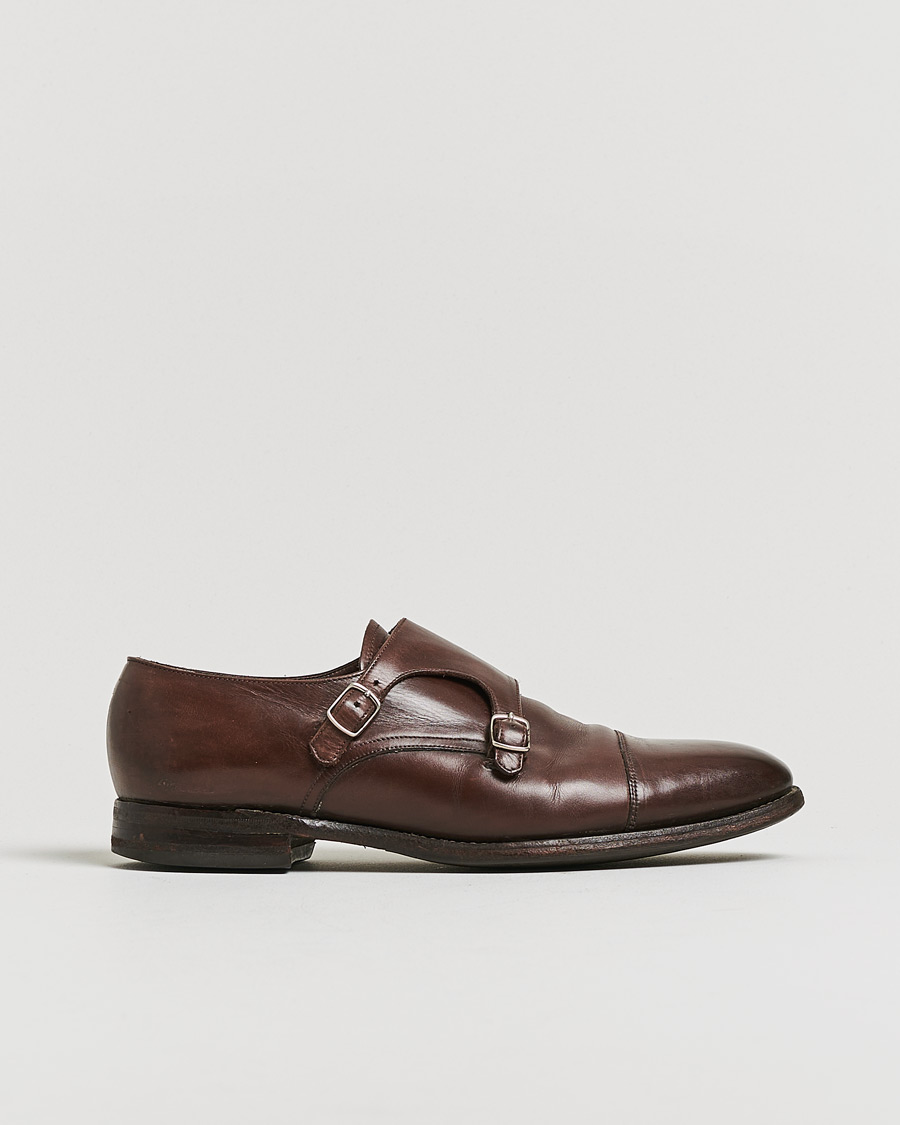 Homme | Pre-owned Chaussures | Pre-owned | Loake 1880 Cannon Monkstrap Dark Brown Burnished Calf UK9,5 - EU43,5