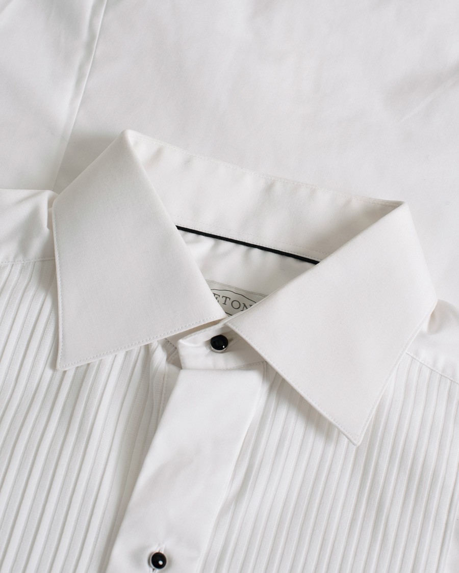 Homme | Chemises | Pre-owned | Eton Slim Fit Tuxedo Shirt Black Ribbon White