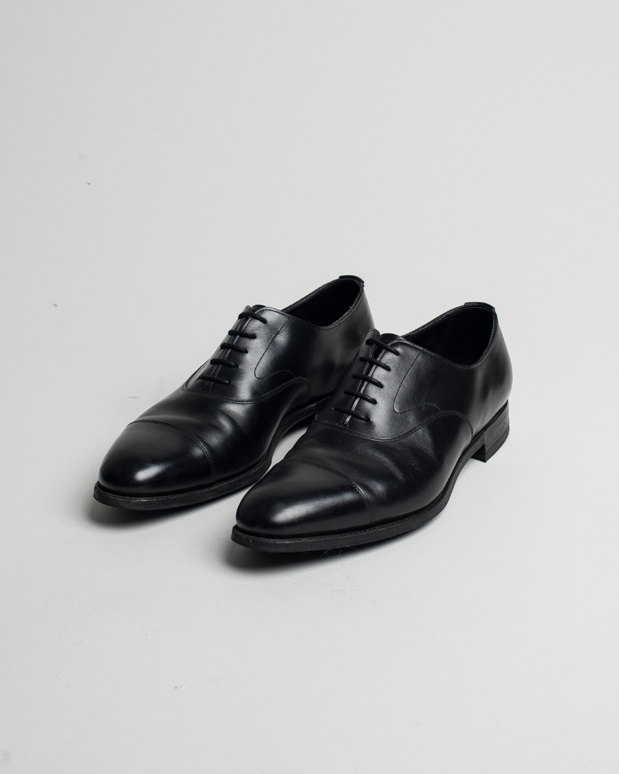 Homme | Edward Green Chelsea Oxford Black Calf | Pre-owned | Edward Green Chelsea Oxford Black Calf