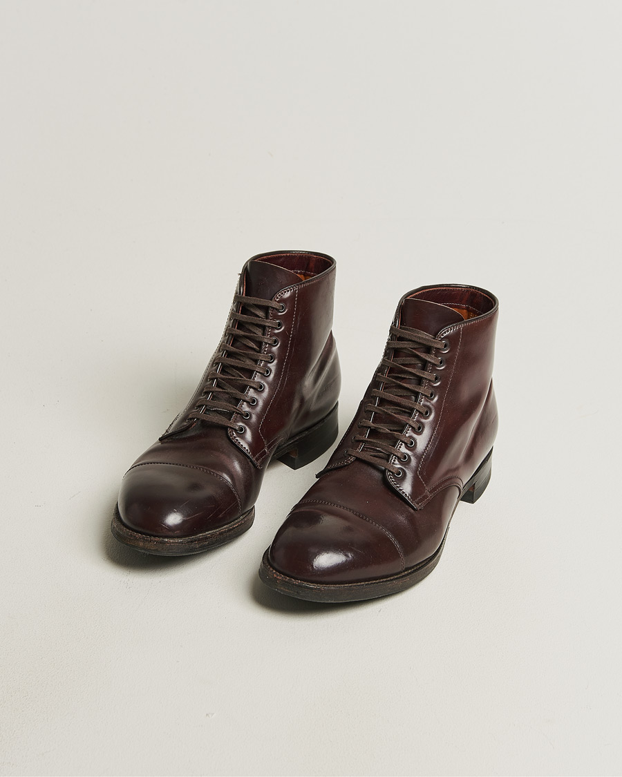 Homme | Pre-owned Chaussures cousues trépointe | Pre-owned | Alden 41853 Cap Toe Boot Burgundy Shell Cordovan US10 - EU44