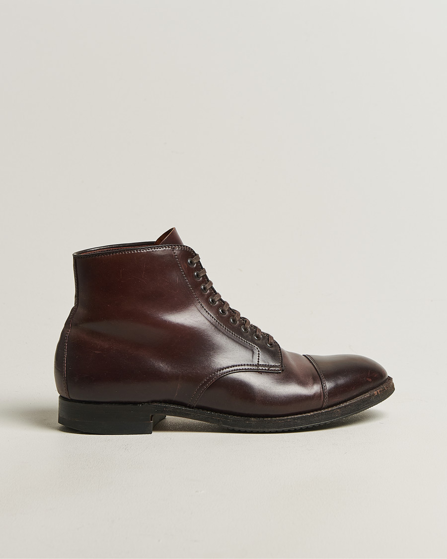 Homme | Pre-owned Chaussures cousues trépointe | Pre-owned | Alden 41853 Cap Toe Boot Burgundy Shell Cordovan US10 - EU44