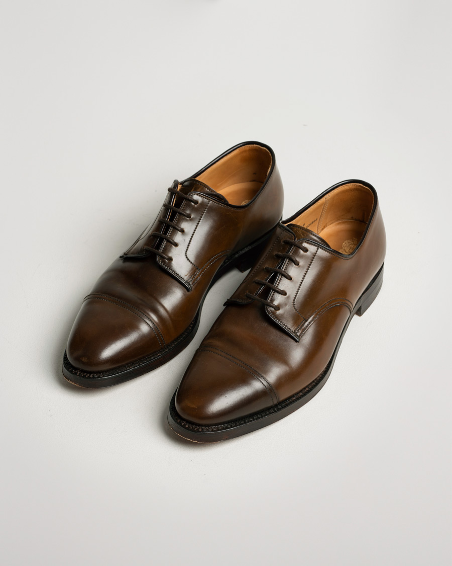 Homme | Crockett & Jones Bradford Derby Dark Brown Cordovan | Pre-owned | Crockett & Jones Bradford Derby Dark Brown Cordovan
