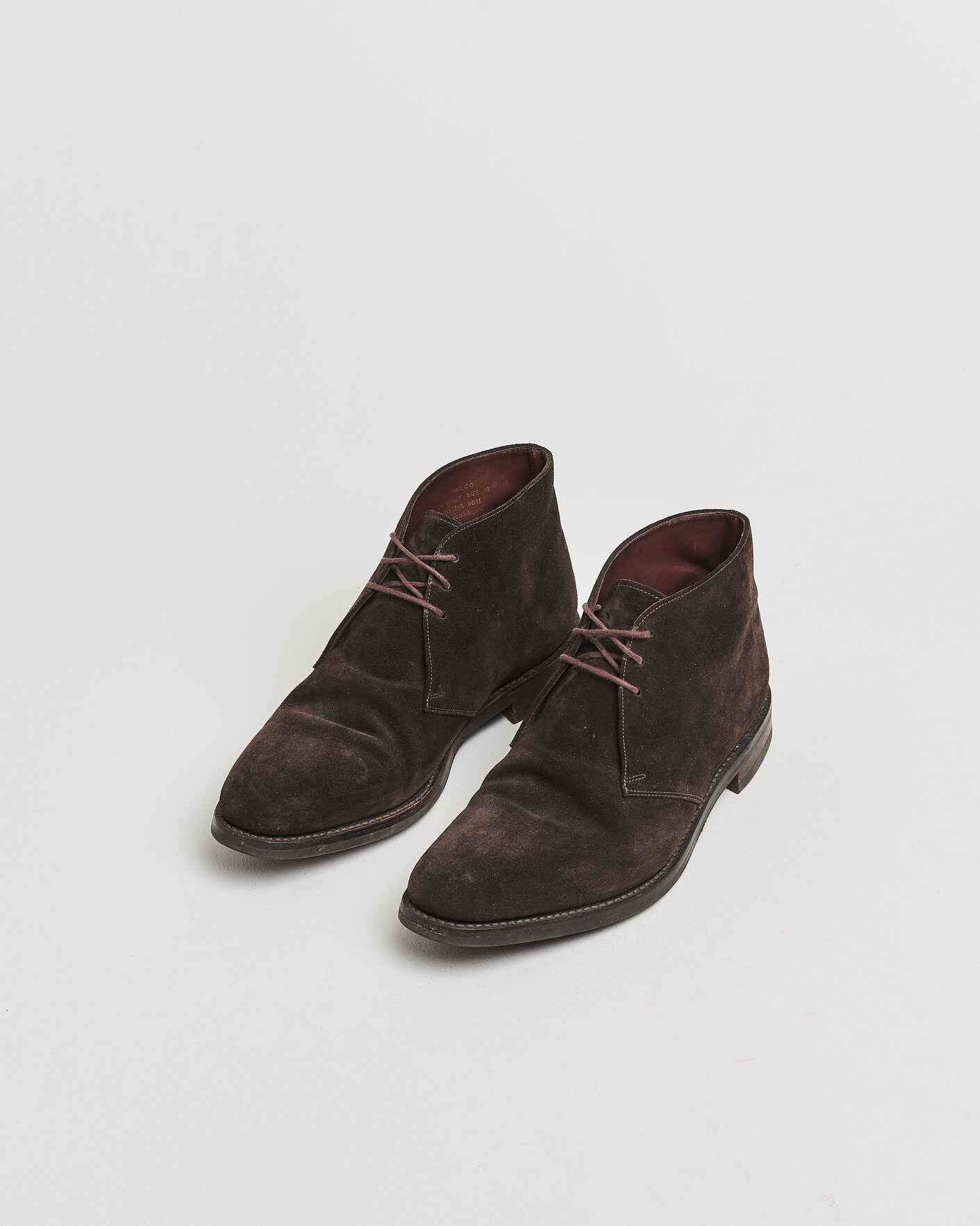 Homme | Pre-owned Chaussures cousues trépointe | Pre-owned | Loake 1880 Pimlico Chukka Boot Dark Brown Suede UK10 - EU44