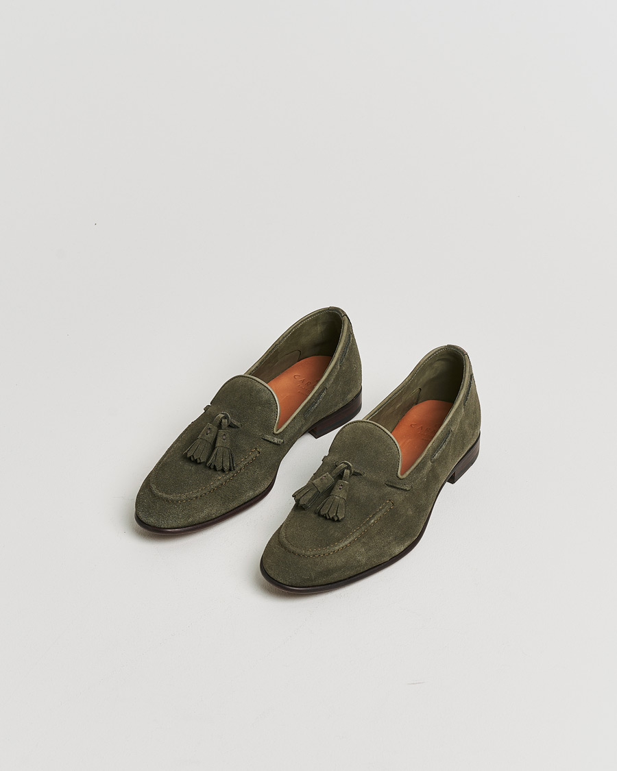 Homme | Pre-owned Chaussures cousues trépointe | Pre-owned | Carmina Unlined Tassel Loafers Grey Suede UK6 - EU39