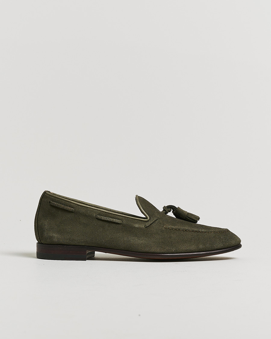 Homme | Pre-owned Chaussures cousues trépointe | Pre-owned | Carmina Unlined Tassel Loafers Grey Suede UK6 - EU39
