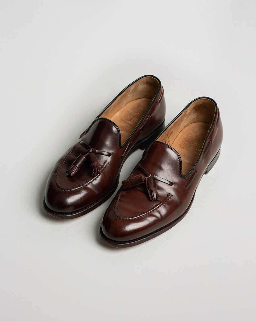 Homme | Crockett & Jones Cavendish Tassel Loafer Burgundy Cordovan | Pre-owned | Crockett & Jones Cavendish Tassel Loafer Burgundy Cordovan