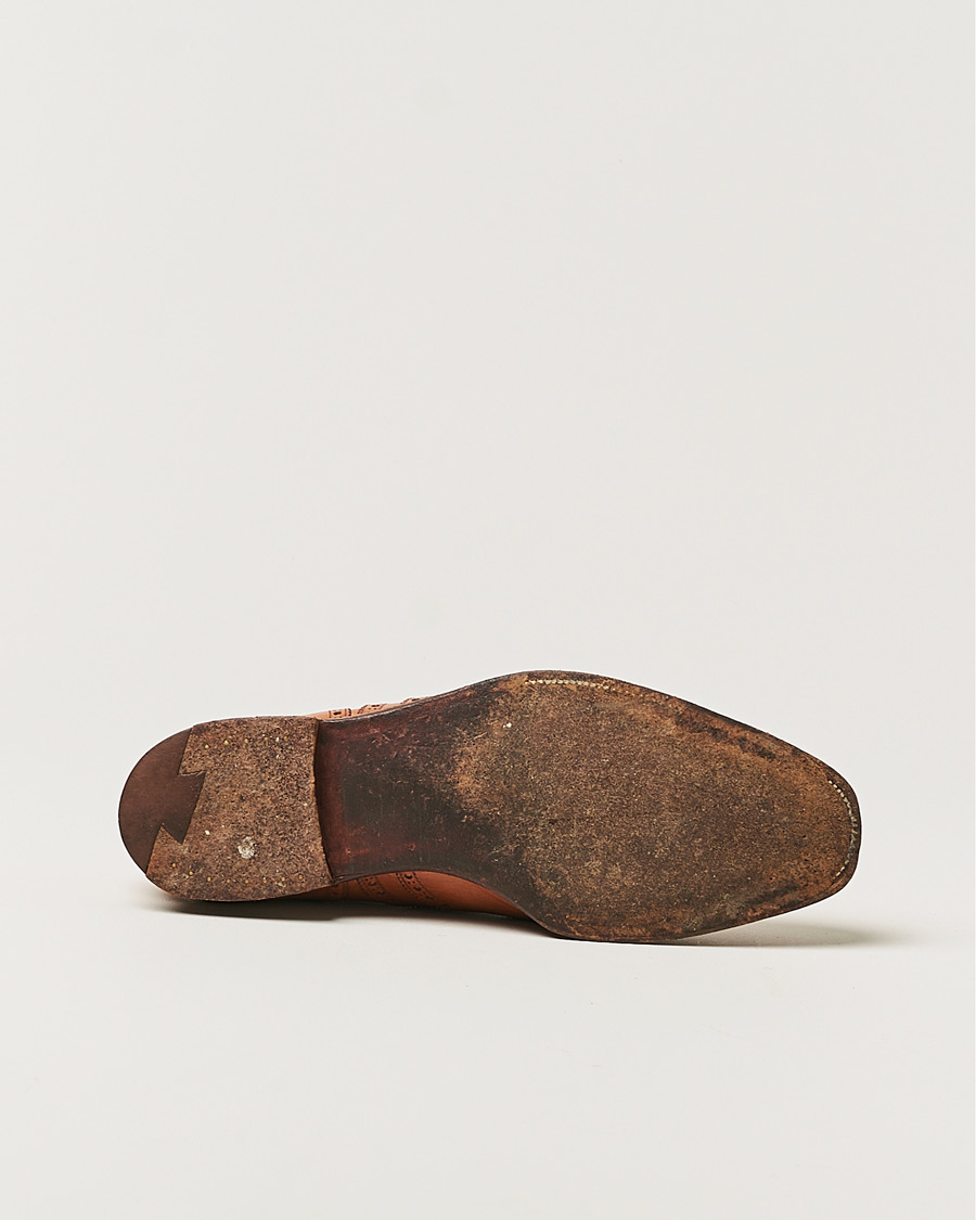 Homme | Crockett & Jones Handgrade Clifford Oxford Brogue Tan Calf | Pre-owned | Crockett & Jones Handgrade Clifford Oxford Brogue Tan Calf