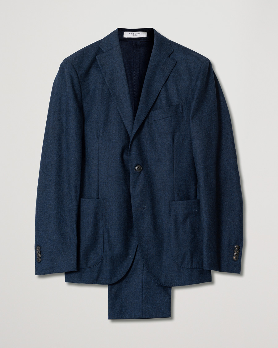 Homme | Boglioli Wool K Jacket Suit Dark Navy | Pre-owned | Boglioli Wool K Jacket Suit Dark Navy