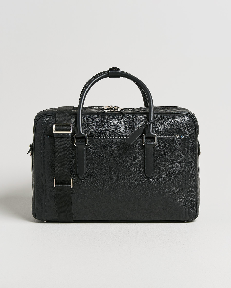 Homme | Smythson Burlington 24 Hour Bag Black Deerskin | Pre-owned | Smythson Burlington 24 Hour Bag Black Deerskin
