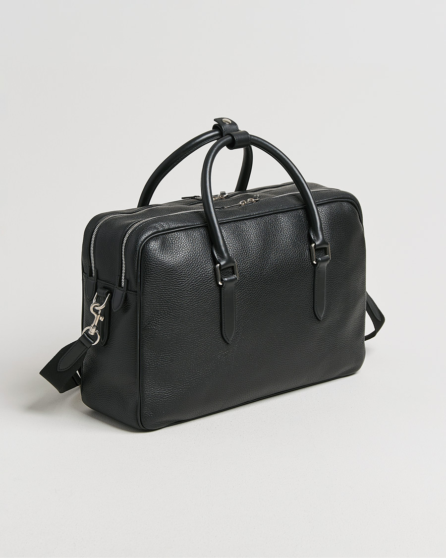 Homme | Smythson Burlington 24 Hour Bag Black Deerskin | Pre-owned | Smythson Burlington 24 Hour Bag Black Deerskin