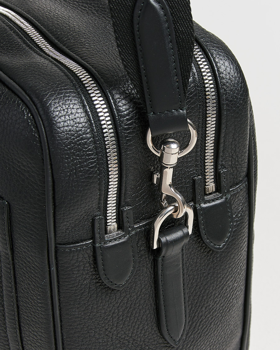 Homme | Smythson Burlington 24 Hour Bag Black Deerskin | Pre-owned | Smythson Burlington 24 Hour Bag Black Deerskin